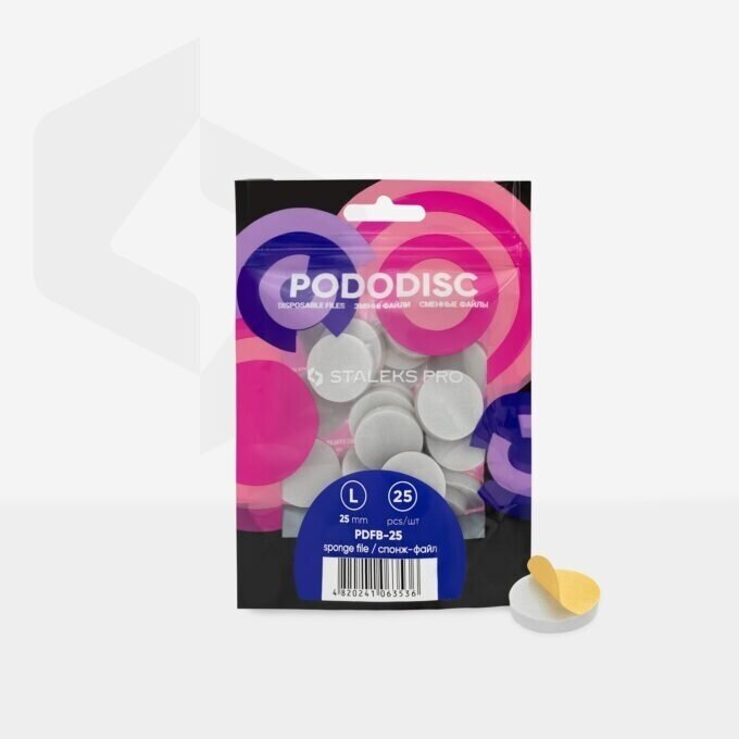 Klijuojami paminkštinti podo diskų abrazyvai STALEKS PODODISC L 25mm 320gr (PDFB-25) 2