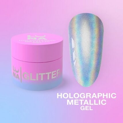 Geliniai dažai LUNAmoon - Holographic Metallic Gel 5ml Geliniai dažai LUNAmoon - Holographic Metallic Gel 5ml
