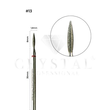 Deimantinis frezos antgalis Crystal - Aštri liepsnelė 1.8 mm. (raudonas) Deimantinis frezos antgalis Crystal - Aštri liepsnelė 1.8 mm. (raudonas)