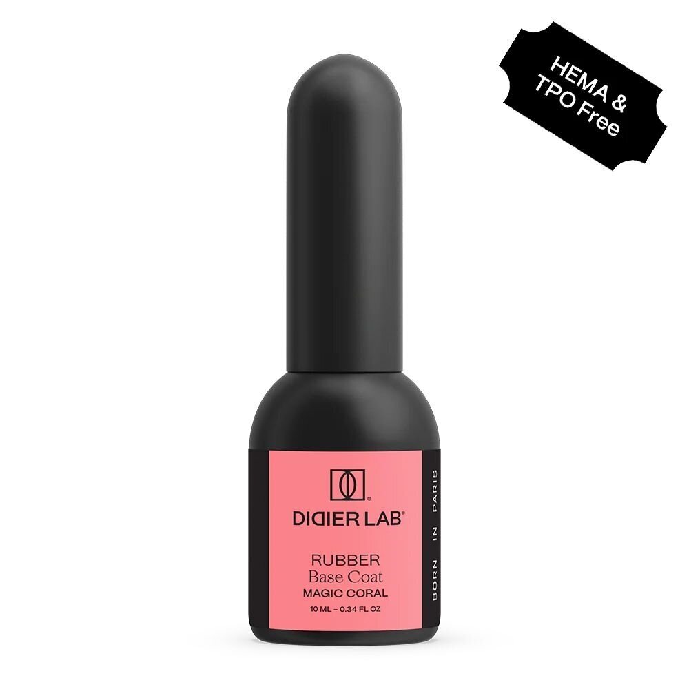 Kaučiukinė bazė DIDIER Rubber base coat - Magic Coral 10ml HEMA FREE