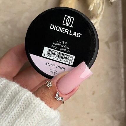 Savaime išsilyginantis gelis su stiklo pluoštu DIDIER Fiber Gel - Soft Pink 50g HEMA FREE 1 Savaime išsilyginantis gelis su stiklo pluoštu DIDIER Fiber Gel - Soft Pink 50g HEMA FREE 1