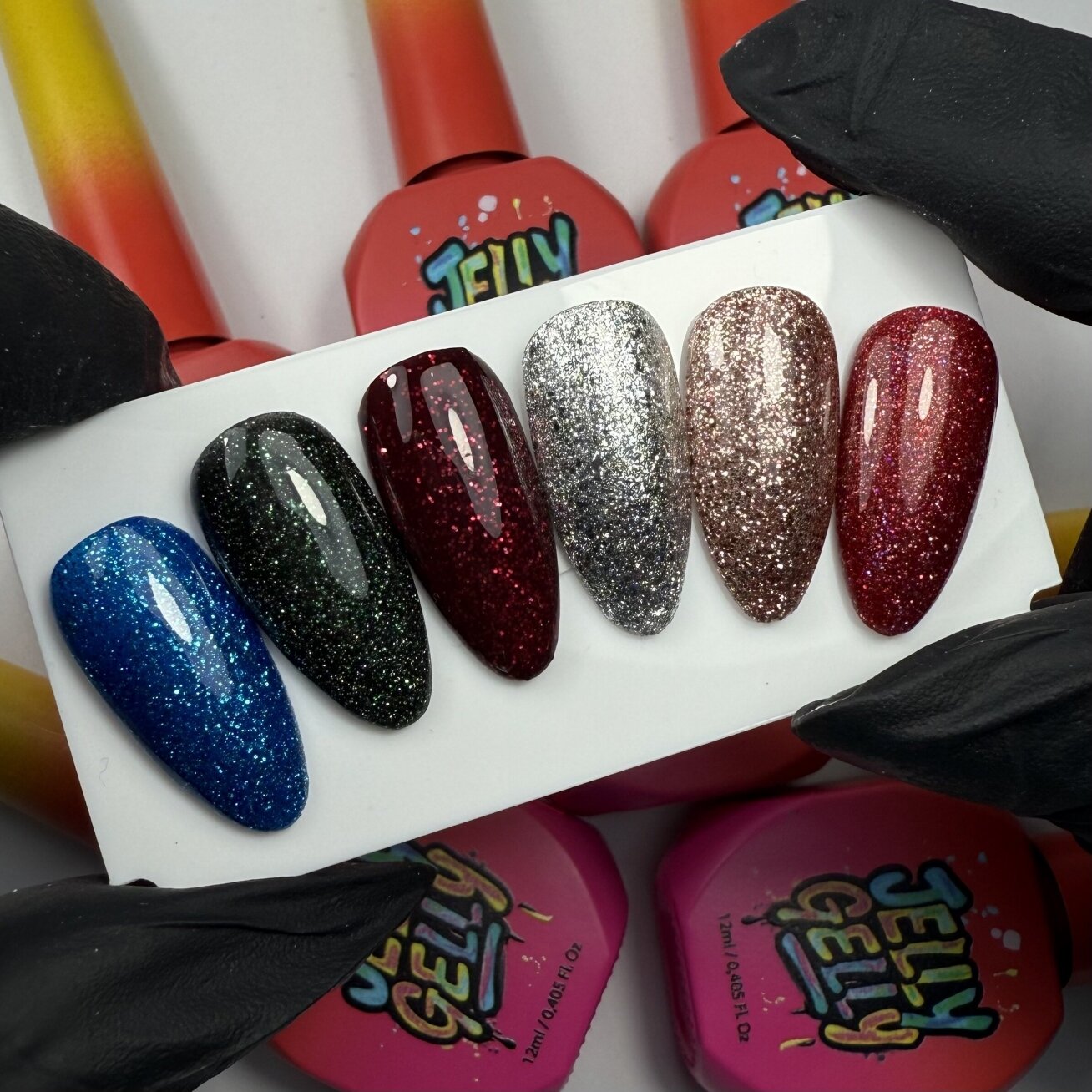 Gelinis lakas Jelly Gelly - Glitter Sparkling Flame 12ml 2
