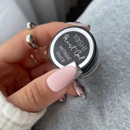 Geliniai dažai Yoshi - Paint Gel Metallic Silver 5ml 1
