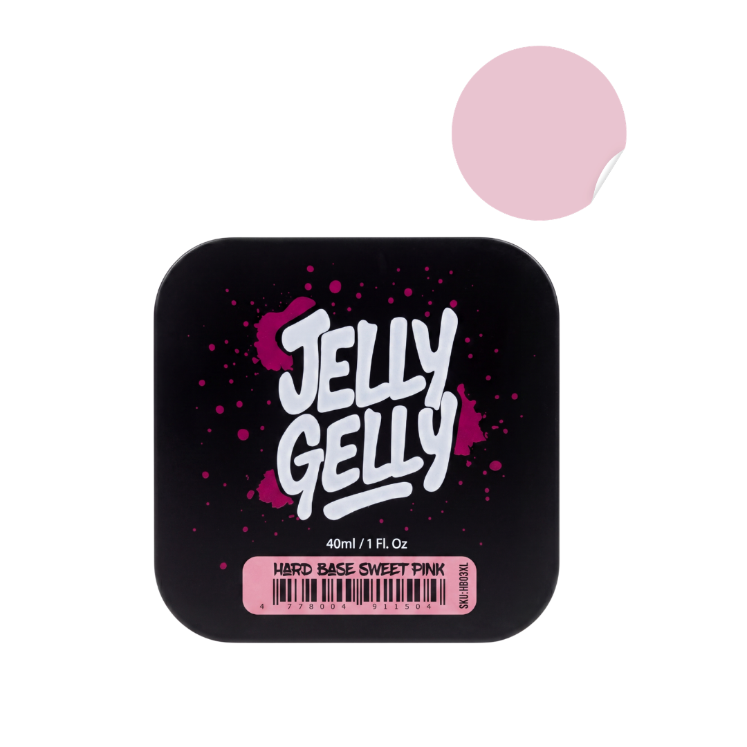 Bazė su stiklo pluoštu Jelly Gelly Hard Base - Sweet pink 4 Bazė su stiklo pluoštu Jelly Gelly Hard Base - Sweet pink 4