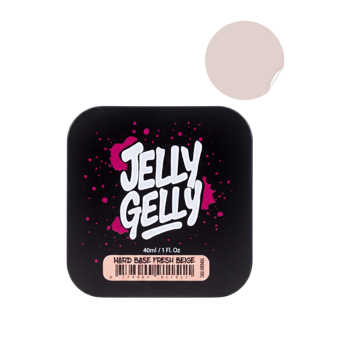 Bazė su stiklo pluoštu Jelly Gelly Hard Base - Fresh beige 4 Bazė su stiklo pluoštu Jelly Gelly Hard Base - Fresh beige 4