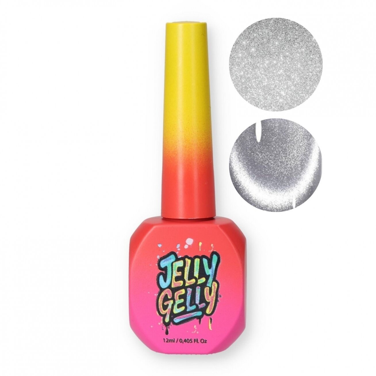 Viršutinis sluoksnis Jelly Gelly Top Coat - Silver Glaze 12ml (TC06) Viršutinis sluoksnis Jelly Gelly Top Coat - Silver Glaze 12ml (TC06)