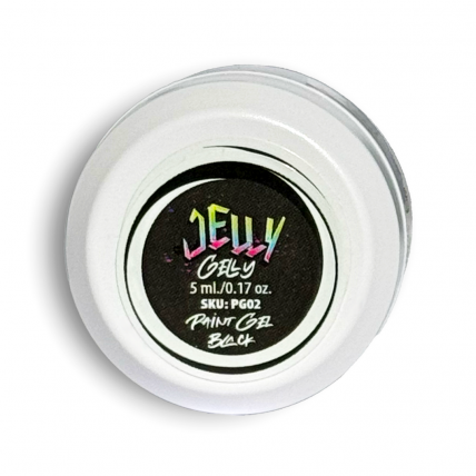 Juodi geliniai dažai Jelly Gelly - Black 5ml (PG02)