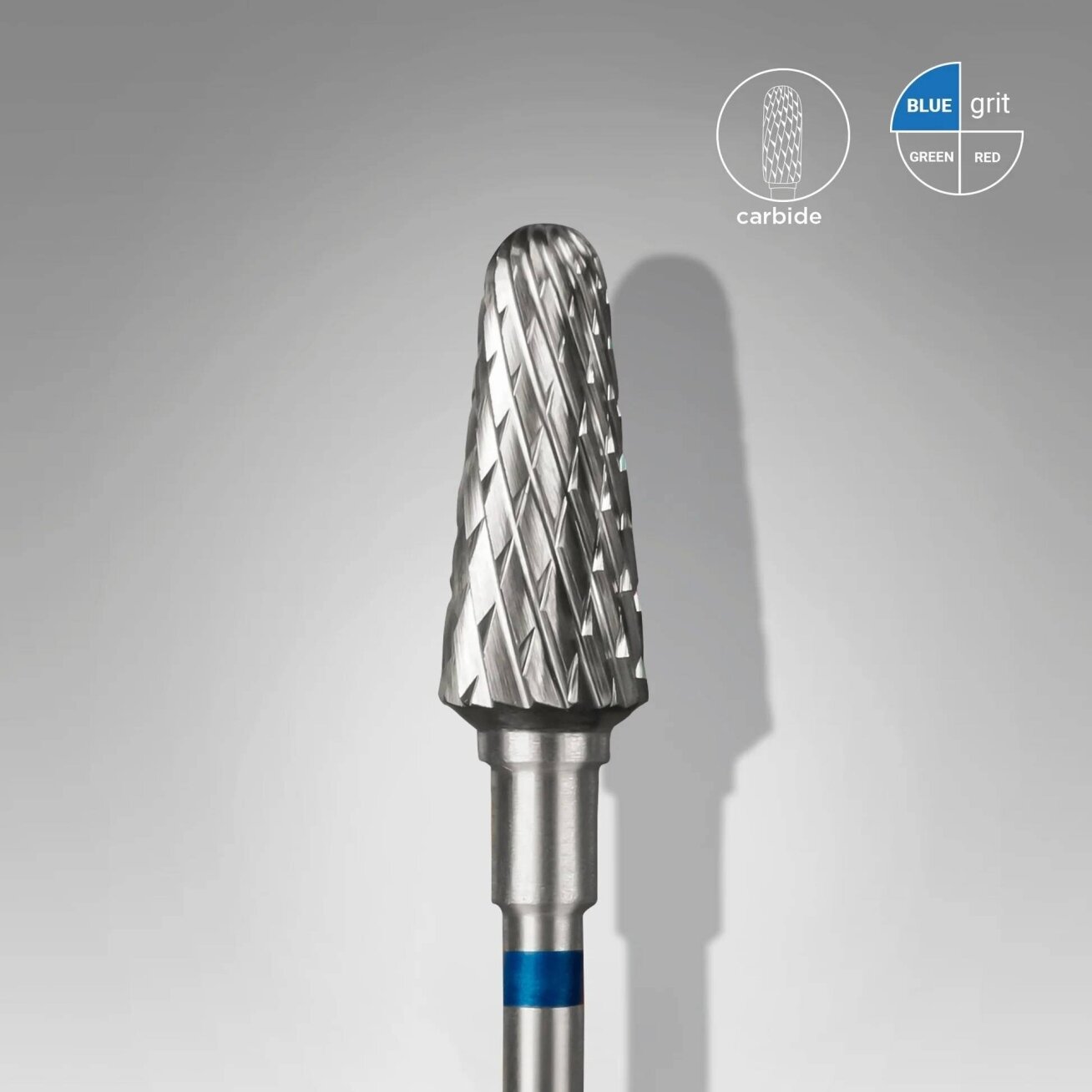 Karbidinis frezos antgalis Staleks - Nupjautas kūgis 6.0mm (mėlynas) Karbidinis frezos antgalis Staleks - Nupjautas kūgis 6.0mm (mėlynas)