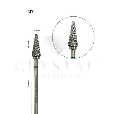 Karbidinis frezos antgalis Crystal - Eglutė No37 5.0mm. (žalias) Karbidinis frezos antgalis Crystal - Eglutė No37 5.0mm. (žalias)