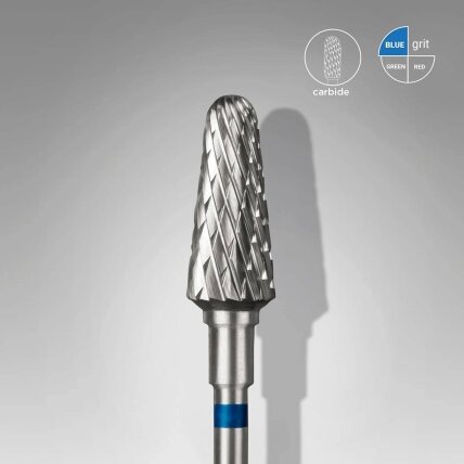 Karbidinis frezos antgalis Staleks - Nupjautas kūgis 6.0mm (mėlynas) Karbidinis frezos antgalis Staleks - Nupjautas kūgis 6.0mm (mėlynas)