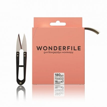 Klijuojamas abrazyvas ritėje Wonderfile 160x18mm. 180gr su žirklėmis