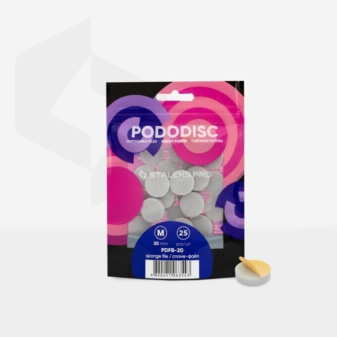 Klijuojami paminkštinti podo diskų abrazyvai STALEKS PODODISC M 20mm 320gr (PDFB-20) 2
