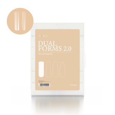 Viršutinės nagų priauginimo formelės PB Nails - Dual Forms 2.0 No.01 kvadratas