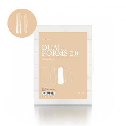 Viršutinės nagų priauginimo formelės PB Nails - Dual Forms 2.0 No.03 ovalas Viršutinės nagų priauginimo formelės PB Nails - Dual Forms 2.0 No.03 ovalas