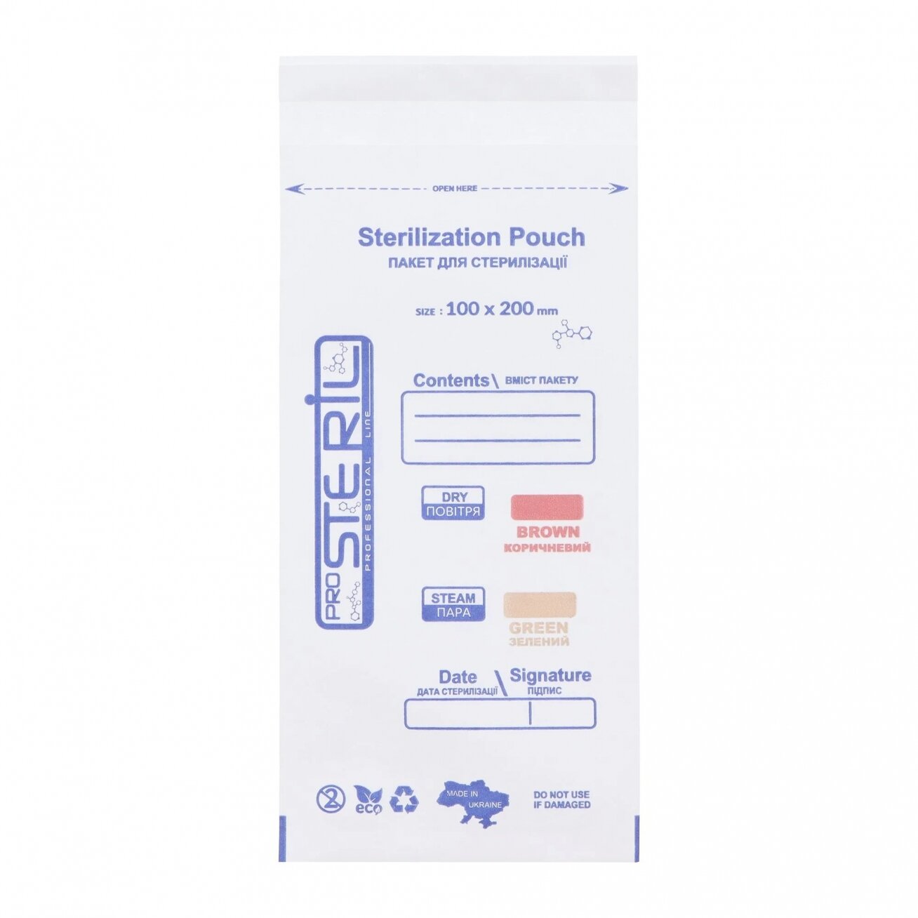 Sterilizaciniai vokai ProSteril 100x200 mm. balti (100vnt) Sterilizaciniai vokai ProSteril 100x200 mm. balti (100vnt)