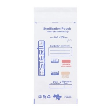 Sterilizaciniai vokai ProSteril 100x200 mm. balti (100vnt) Sterilizaciniai vokai ProSteril 100x200 mm. balti (100vnt)