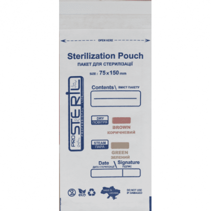 Sterilizaciniai vokai ProSteril 75x150 mm. balti (100vnt) Sterilizaciniai vokai ProSteril 75x150 mm. balti (100vnt)