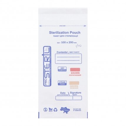 Sterilizaciniai vokai ProSteril 100x200 mm. balti (100vnt) Sterilizaciniai vokai ProSteril 100x200 mm. balti (100vnt)