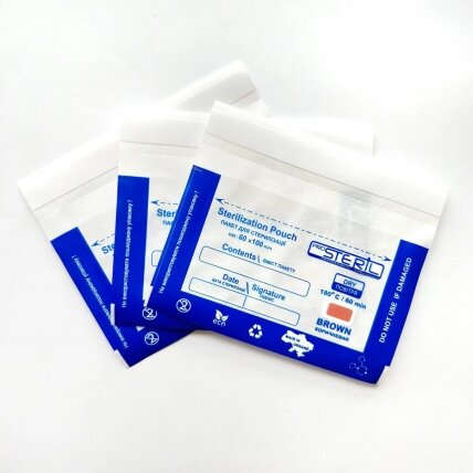 Sterilizaciniai vokai ProSteril 60x100 mm. skaidrūs (100vnt) Sterilizaciniai vokai ProSteril 60x100 mm. skaidrūs (100vnt)