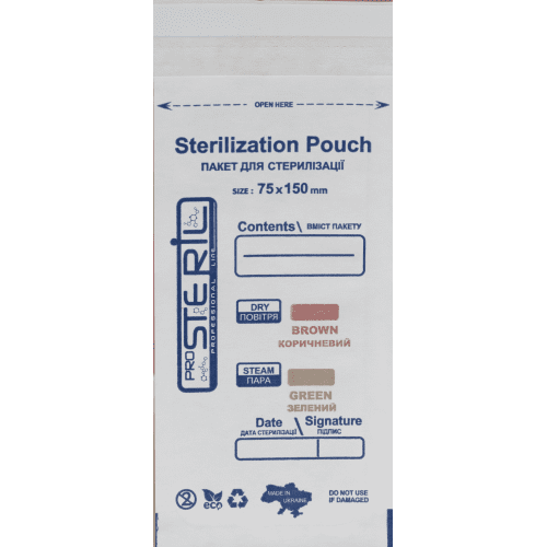 Sterilizaciniai vokai ProSteril 75x150 mm. balti (100vnt) Sterilizaciniai vokai ProSteril 75x150 mm. balti (100vnt)