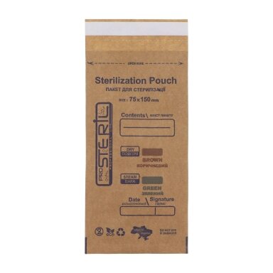 Sterilizaciniai vokai ProSteril 75x150 mm. rudi (100vnt) Sterilizaciniai vokai ProSteril 75x150 mm. rudi (100vnt)