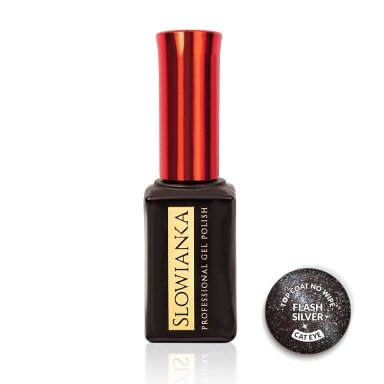 Viršutinis sluoksnis Slowianka Top Coat - Flash Cat Eye Silver 10g Viršutinis sluoksnis Slowianka Top Coat - Flash Cat Eye Silver 10g