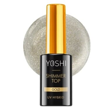 Viršutinis sluoksnis Yoshi - Top Shimmer Gold 10ml Viršutinis sluoksnis Yoshi - Top Shimmer Gold 10ml