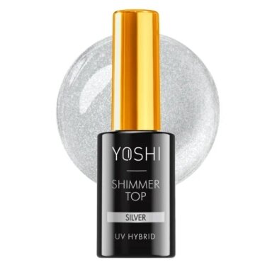 Viršutinis sluoksnis Yoshi - Top Shimmer Silver 10ml Viršutinis sluoksnis Yoshi - Top Shimmer Silver 10ml