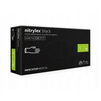 Vienkartinės juodos nitrilinės pirštinės Mercator - Nitrylex Black S, 100vnt Vienkartinės juodos nitrilinės pirštinės Mercator - Nitrylex Black S, 100vnt