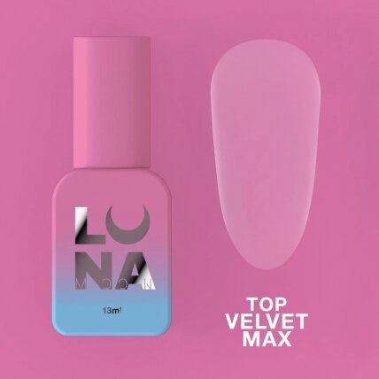 Viršutinis matinis sluoksnis LUNAmoon - Top Velvet Max 13ml Viršutinis matinis sluoksnis LUNAmoon - Top Velvet Max 13ml
