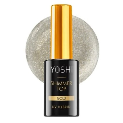 Viršutinis sluoksnis Yoshi - Top Shimmer Gold 10ml Viršutinis sluoksnis Yoshi - Top Shimmer Gold 10ml
