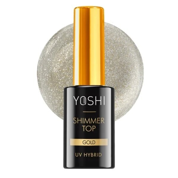 Viršutinis sluoksnis Yoshi - Top Shimmer Gold 10ml Viršutinis sluoksnis Yoshi - Top Shimmer Gold 10ml